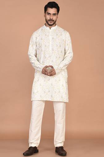 Men's printed woven design  cotton kurta
