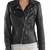 Women's black  lambskin leather jacket- zipper detail  biker stylish look