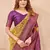 Mustard wine silk blend banarasi saree with unstitched blouse piece