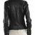 Women's black  lambskin leather jacket- zipper detail  biker stylish look