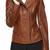 women's brown lambskin leather biker jacket classic moto zip style premium elegant
