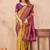 Mustard wine soft silk blend banarasi jacuard work designer party wear saree with unstitched blouse piece