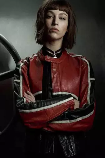 women's white lambskin leather biker jacket classic moto zip style elegant