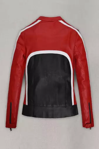 women's white lambskin leather biker jacket classic moto zip style elegant