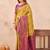Mustard wine soft silk blend banarasi jacuard work designer party wear saree with unstitched blouse piece