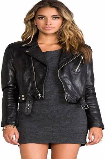 Women’s black  lambskin leather jacket- multiple zipper & detail  biker stylish look