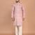 Men's printed cotton kurta with regular thread work