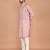 Men's printed cotton kurta with regular thread work