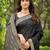 black saree with heavy jacquard work saree with blouse piece