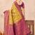 Mustard wine soft silk blend banarasi jacuard work designer party wear saree with unstitched blouse piece