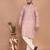 Men's printed cotton kurta with regular thread work