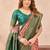 Peach green soft silk blend banarasi jacuard work designer party wear saree with unstitched blouse piece
