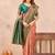 Peach green soft silk blend banarasi jacuard work designer party wear saree with unstitched blouse piece