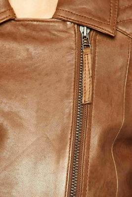 women's brown lambskin leather biker jacket classic moto zip style premium sophisticated 2
