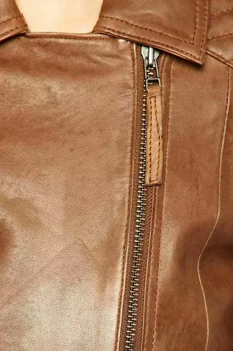 women's brown lambskin leather biker jacket classic moto zip style premium sophisticated
