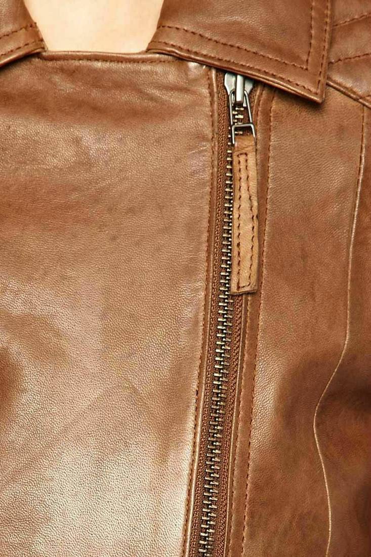 women's brown lambskin leather biker jacket classic moto zip style premium sophisticated