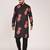Men's floral printed cotton straight  kurta