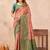 Peach green soft silk blend banarasi jacuard work designer party wear saree with unstitched blouse piece
