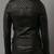 women's black premium lambskin leather jacket quilted shoulder detailing modern