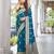 peacock blue saree with heavy jacquard work saree with blouse piece