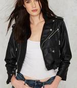 women's teal lambskin leather jacket luxe fur collar trim premium