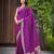 dark purple saree with heavy jacquard work saree with blouse piece