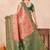 Peach green soft silk blend banarasi jacuard work designer party wear saree with unstitched blouse piece