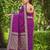 dark purple saree with heavy jacquard work saree with blouse piece