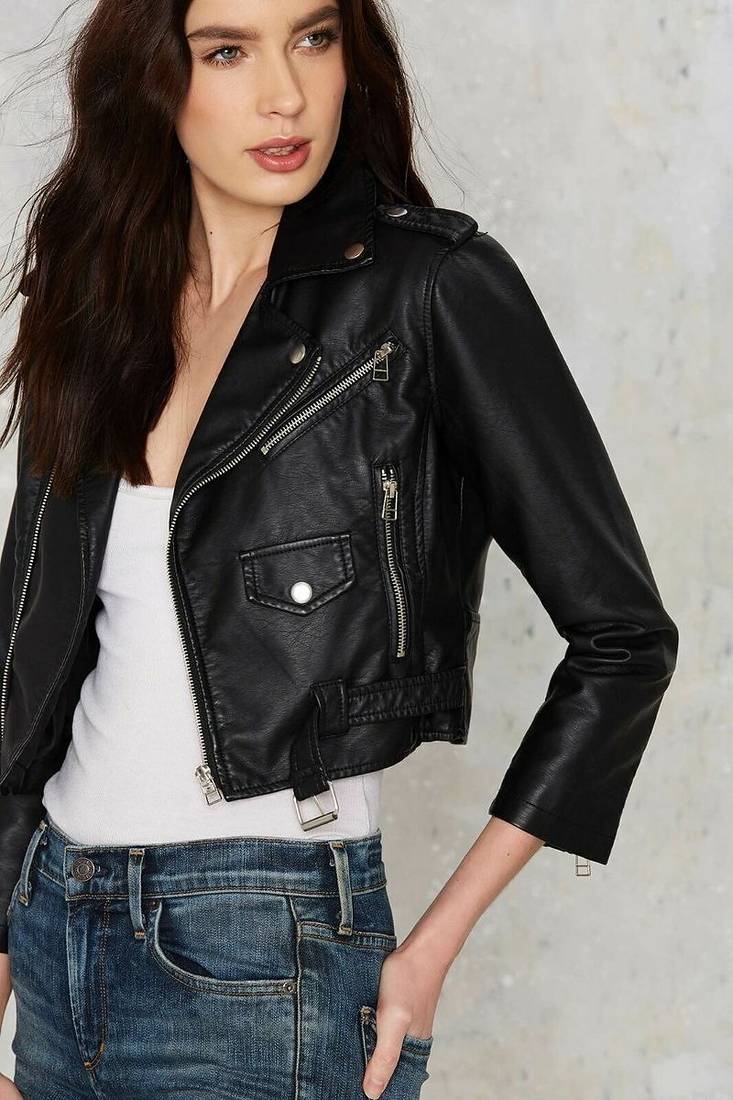 women's teal lambskin leather jacket luxe fur collar trim premium