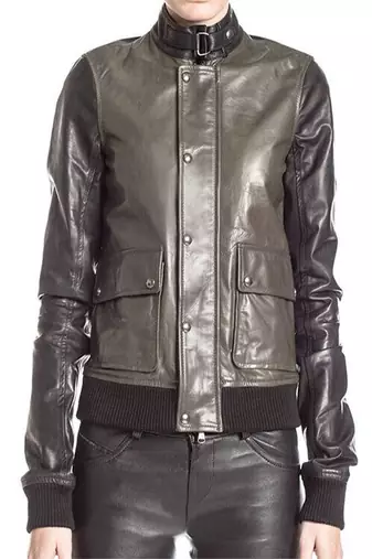 women's charcoal gray lambskin leather biker jacket classic moto zip