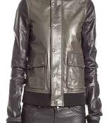 women's charcoal gray lambskin leather biker jacket classic moto zip