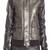 women's charcoal gray lambskin leather biker jacket classic moto zip