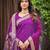 dark purple saree with heavy jacquard work saree with blouse piece