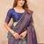 Turquoise blue soft silk blend banarasi jacuard work designer party wear saree with unstitched blouse piece