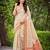 creamy beige saree with heavy jacquard work saree with blouse piece