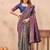 Turquoise blue soft silk blend banarasi jacuard work designer party wear saree with unstitched blouse piece