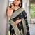 black saree with heavy jacquard work saree with blouse piece