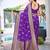 Dark purple saree with heavy jacquard work saree with blouse piece