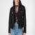 women's black premium lambskin leather jacket quilted shoulder detailing stylish