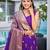 Dark purple saree with heavy jacquard work saree with blouse piece