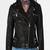 women's black premium lambskin leather jacket quilted shoulder detailing stylish