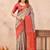 Turquoise red soft silk blend banarasi jacuard work designer party wear saree with unstitched blouse piece