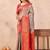 Turquoise red soft silk blend banarasi jacuard work designer party wear saree with unstitched blouse piece