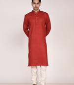 Men's solid cotton straight kurta