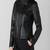 women's black lambskin leather biker jacket classic moto zip style genuine luxury