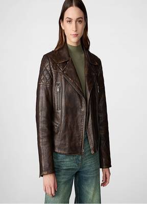women's genuine lambskin leather biker jacket premium quilted design 1