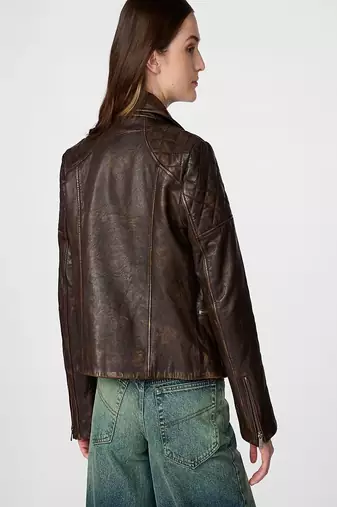 women's genuine lambskin leather biker jacket premium quilted design