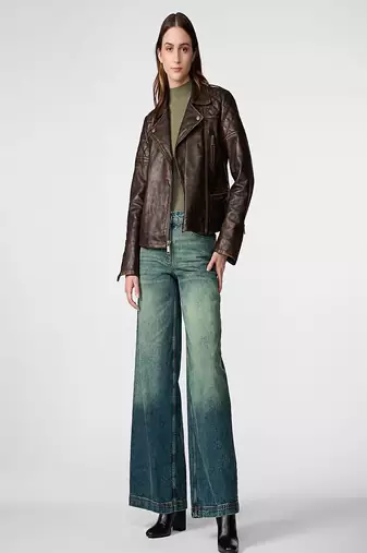 women's genuine lambskin leather biker jacket premium quilted design