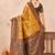 Yellow black soft silk blend banarasi jacuard work designer party wear saree with unstitched blouse piece