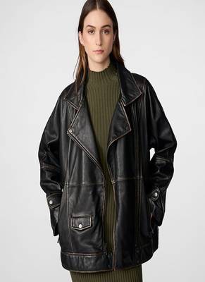 women's black lambskin leather biker jacket classic moto zip style genuine deluxe 1